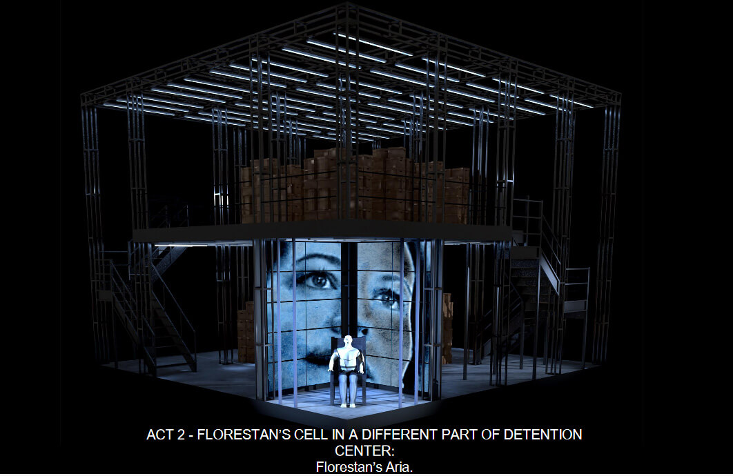 The set design for Florestan&rsquo;s cell