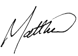 Matthew Shilvock Signature