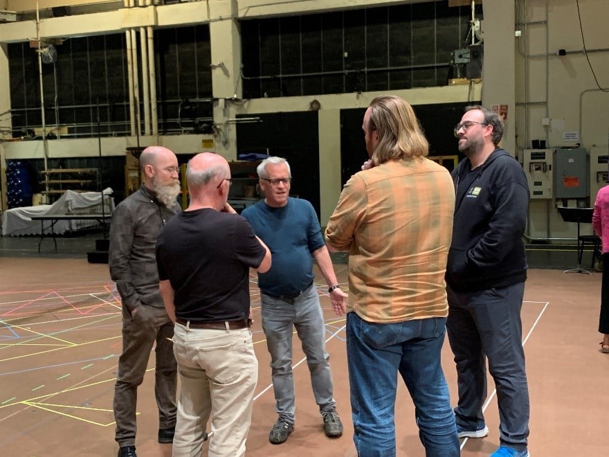 David talking with directing and stage management colleagues