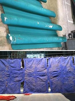 Scenic damage to our Turandot production before a major restoration effort.