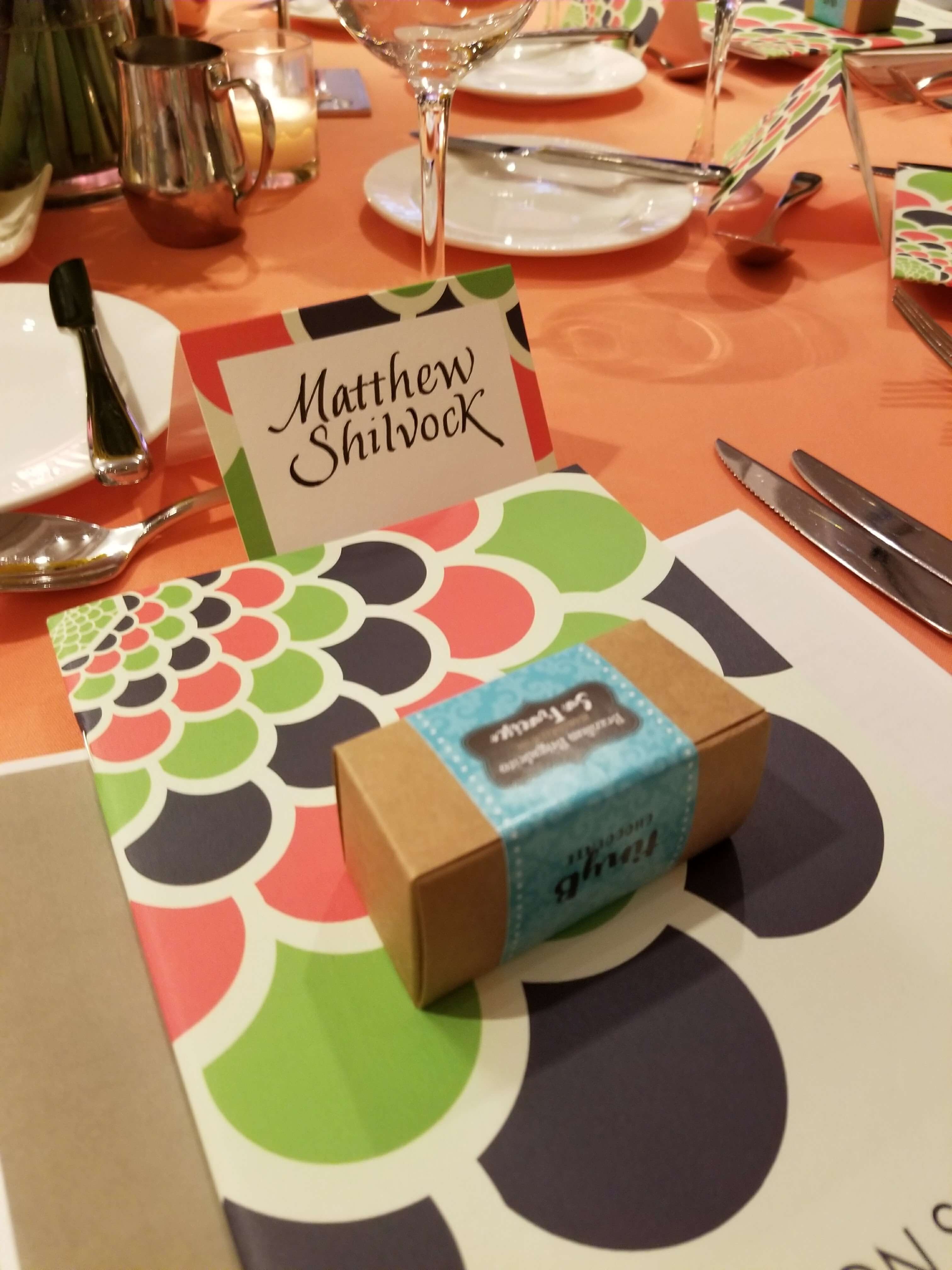 The color scheme chosen for this year&rsquo;s Medallion Society lunch.