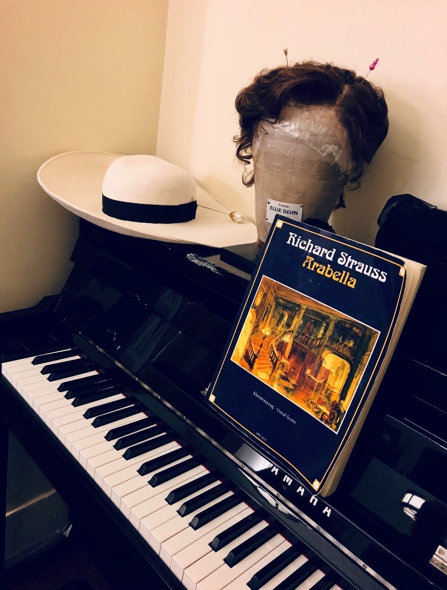 Ellie&rsquo;s score of Arabella, along with her wig and hat.