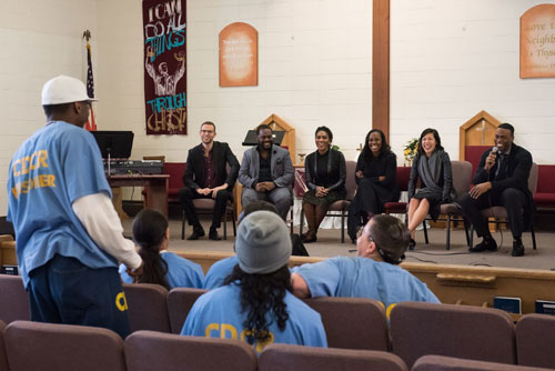 Artists from SFO&rsquo;s productions of Girls of the Golden West and Turandot engage in a talkback with correctional inmates at San Quentin recently. Photo: Stefan Cohen.