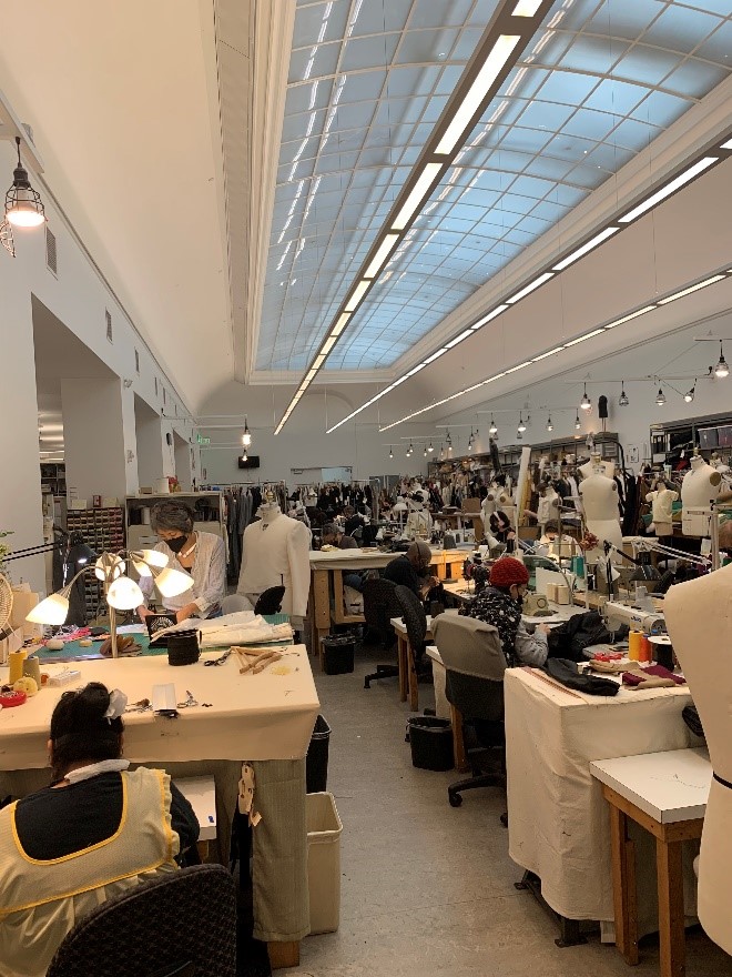 The Norby Anderson Costume Shop working at full tilt to prepare for the Centennial Season.  