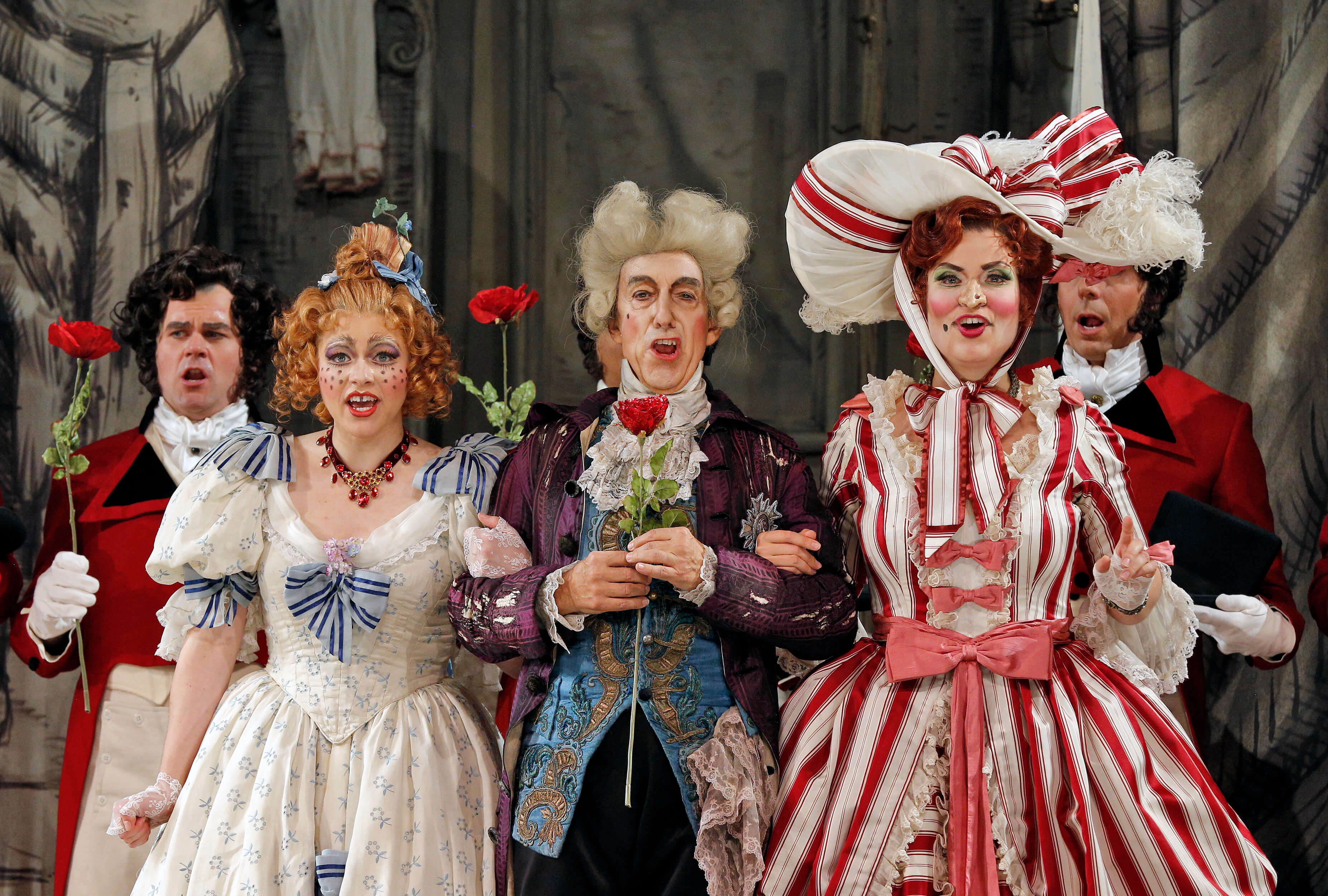 (Maria Valdes, Carlos Chausson, and Zanda&nbsp;&Scaron;vēde in La Cenerentola. Photo by Cory Weaver/San Francisco Opera.)
