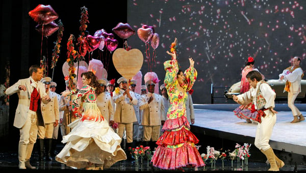 image featuring stage performance of the opera, "Barber of Seville"