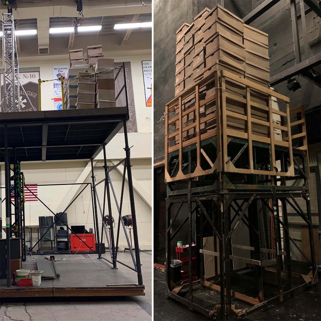 The wagons used to make possible the intermission act change.