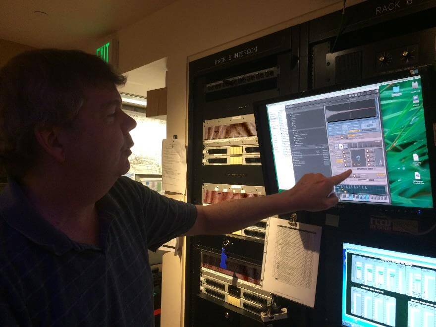 Tod Nixon working on the sound mapping software.