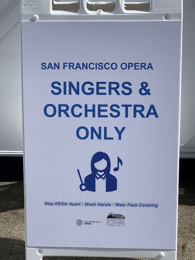 One of the many safety signs that designate where various members of the Company can go on site.