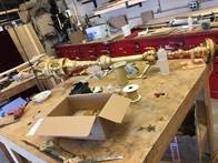 Last-minute prop work happening this week in advance of opening.