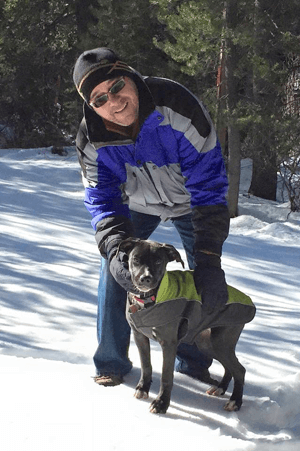 Andrew Morgan,&nbsp;Director of Individual and Leadership Giving and his petit chien,&nbsp;Ella Pitzgerald.