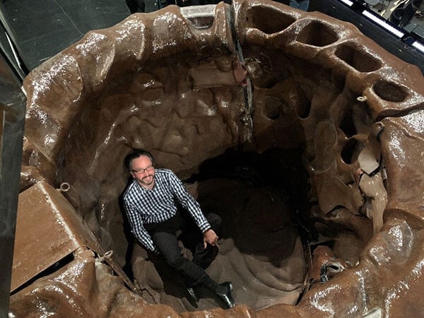 I couldn&rsquo;t resist a trip into the chocolate pot. The view is quite something! (Photo: Erik Walstad)