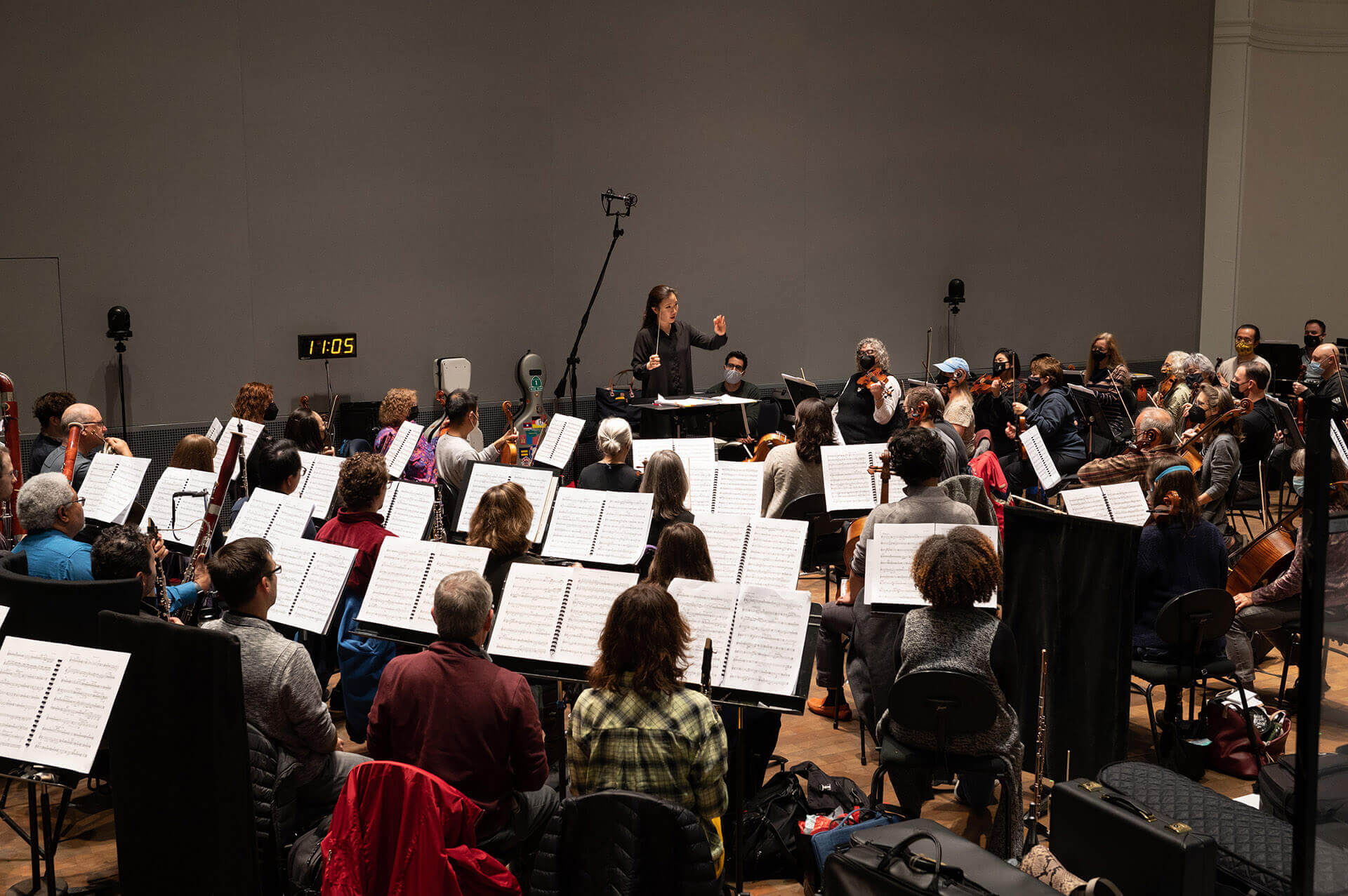 Eun Sun in an early rehearsal with the San Francisco Opera Orchestra on December 7 for a brand-new opera premiering in the Centennial Season! (Photo credit: Kristen Loken)