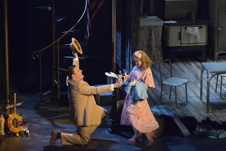 Julie as Blanche DuBois and Casey Candeblat as Harold "Mitch" Mitchell in&nbsp;Streetcar. Photo by Kristen Loken.