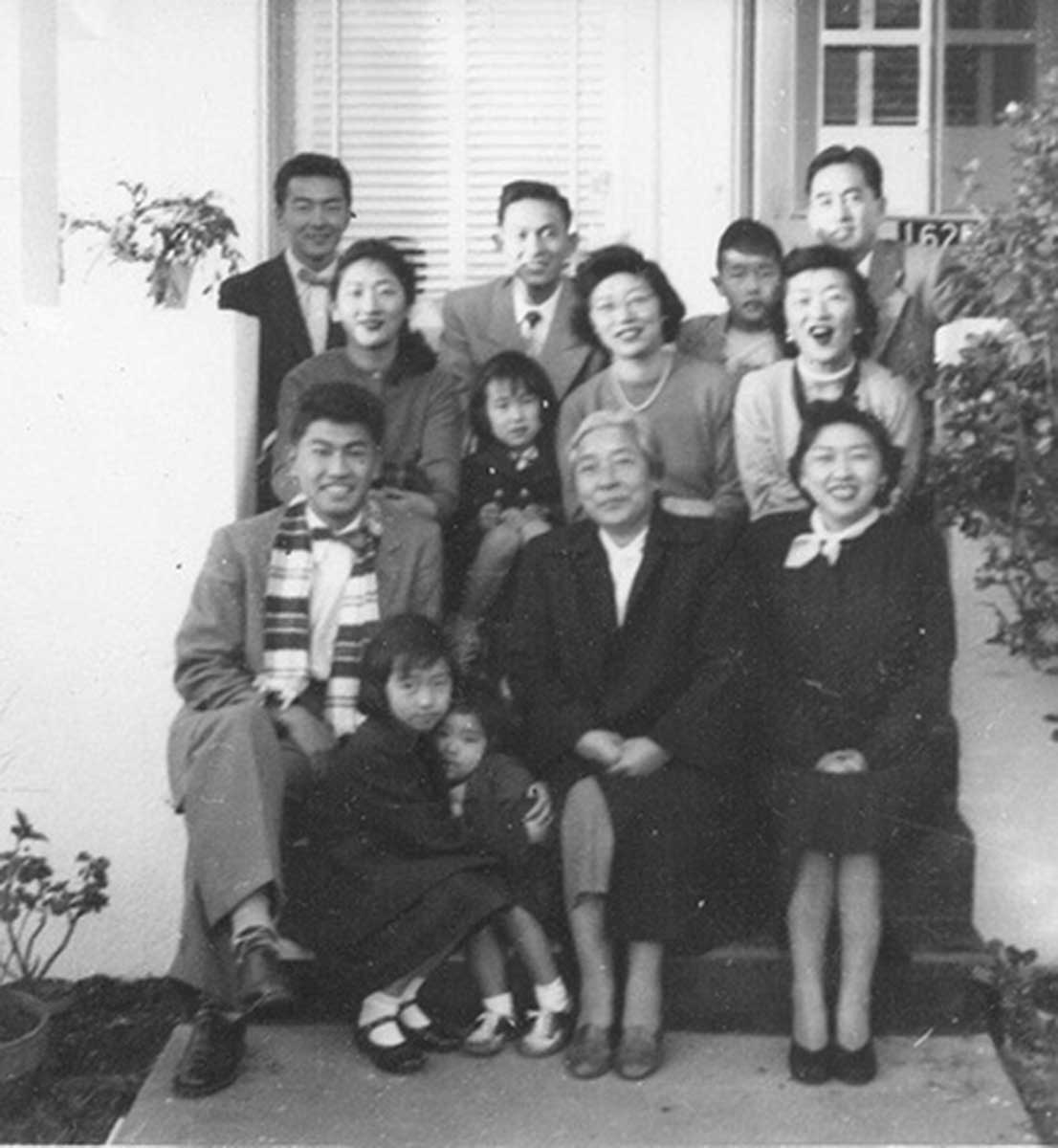 Shinji&rsquo;s maternal grandmother, Shinobu Matsuura, with her family. 