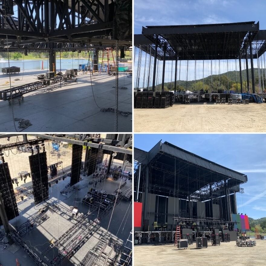 You can see four long video screens which will be an integral part of the production