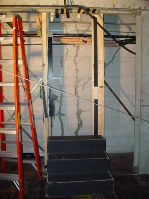 black stairs