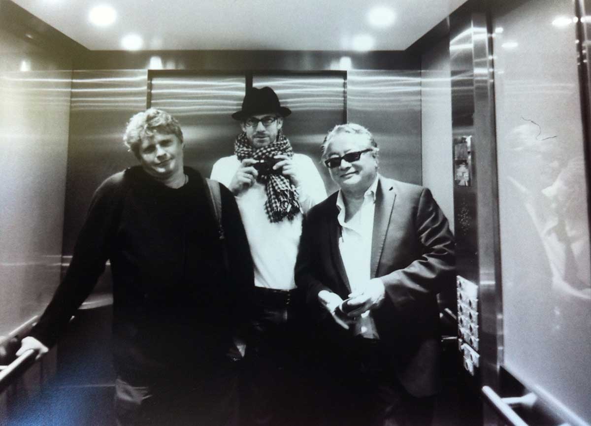 Choreographer Yuri Possokhov (left), poet Scott Bourne (center), Shinji Eshima (right)