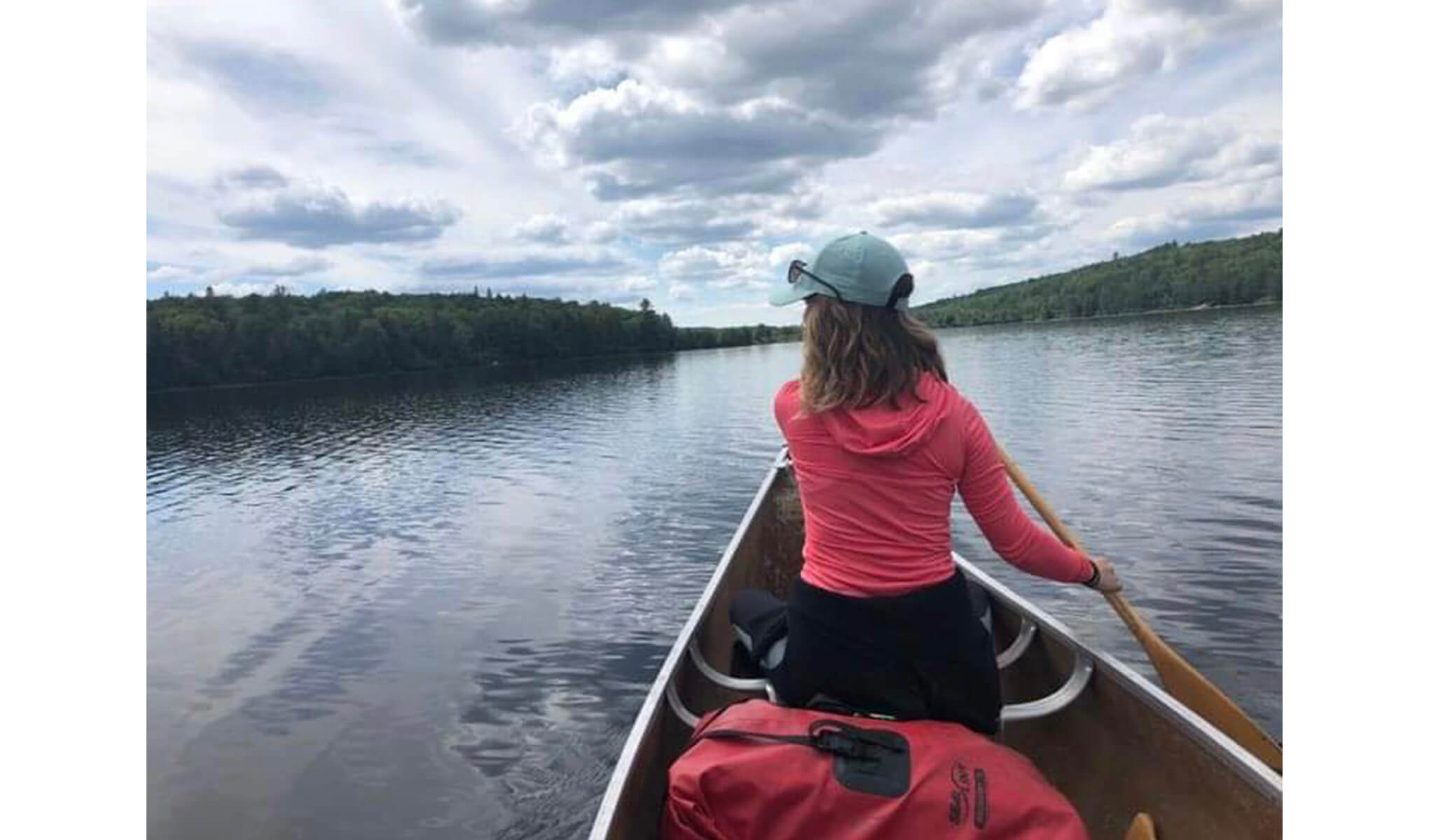 Simone McIntosh backcountry canoe camping in Algonquin Park in Ontario