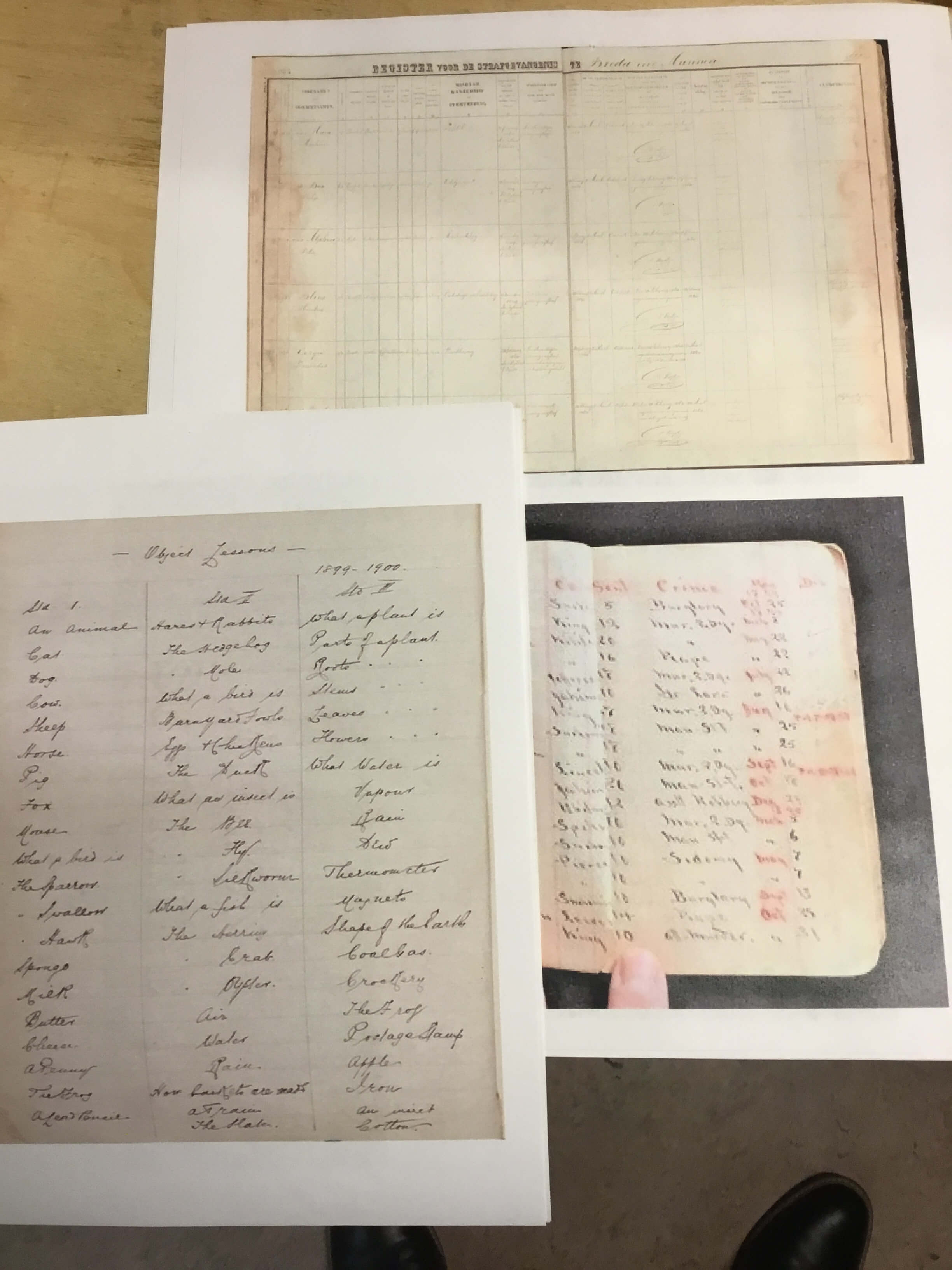 Research from actual prison log books.